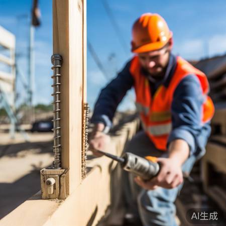 安装膨胀螺丝中