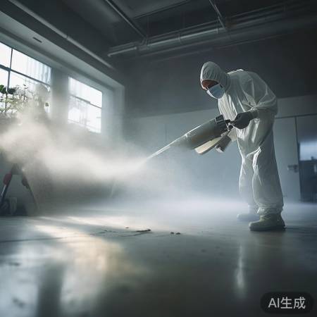 均匀喷洒消毒液