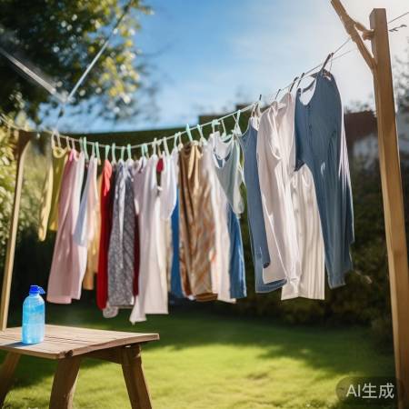 均匀喷洒柔顺剂，晾晒衣物。